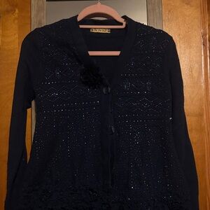 Elegant Navy Blue Women's Sweater